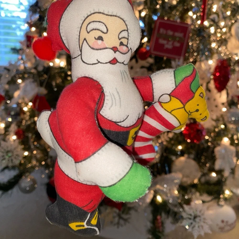 Vintage Stuff‎ Puff Fabric Handmade Santa Claus Christmas Ornament